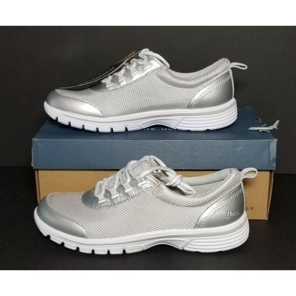 G H BASS PROPEL LACE UP SP 17 WOMEN MULTIPLE SIZES SILVER NEW/BOX 2087-3504-055